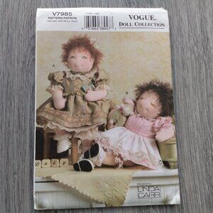Baby Doll and Doll Clothes Sewing Pattern 15" Victorian Dress UNCUT 7985